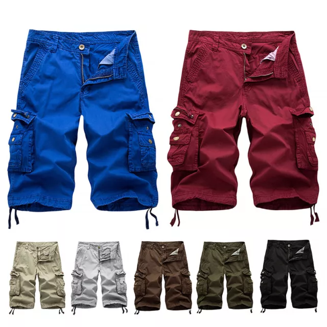Mens Cotton Linen Shorts Summer Beach Casual Drawstring Loose Short Pants