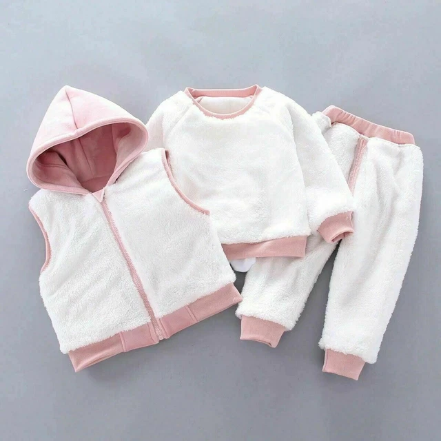 Top con cappuccio neonato bambino bambina + pantaloni tuta pantaloni abiti set vestiti 6