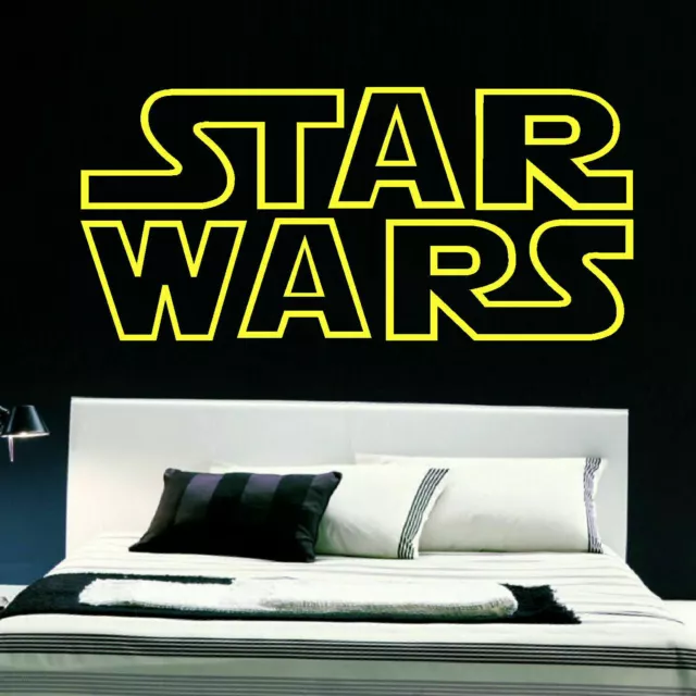 Star Wars Starwars Bedroom Logo Cut Vinyl Wall Sticker 5 sizes From A4 - 150cm W