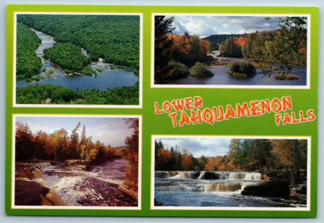 Multi View Lower Tahquamenon Falls State Park Michigan Continental 4X6 Postcard