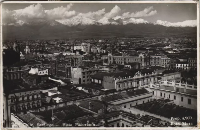 PC CHILE, SANTIAGO, VISTA PANORAMICA, Vintage REAL PHOTO Postcard (b42784)