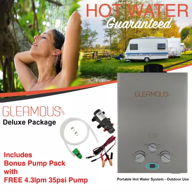 Instant LPG Portable Gas Hot Water Camp Shower Heater 4WD Caravan Horse Pet