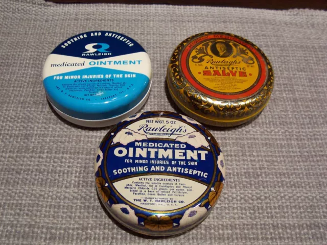 PETERSON'S OINTMENT 3 oz Advertisement Tins - EMPTY (3) Vintage