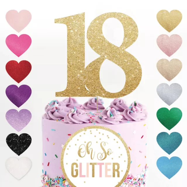 cake topper number any age birthday glitter rose gold 16 18 21 30 40 50 60 70 80