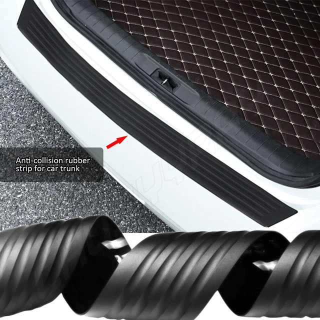 Car Rear Bumper Guard Protector Trim Cover Sill Plate Trunk Rubber Pad Black
