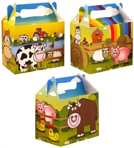 Farm Animals Party Treat Boxes - Barn Yard Party Bag Fillers (Pack Sizes 6-24)