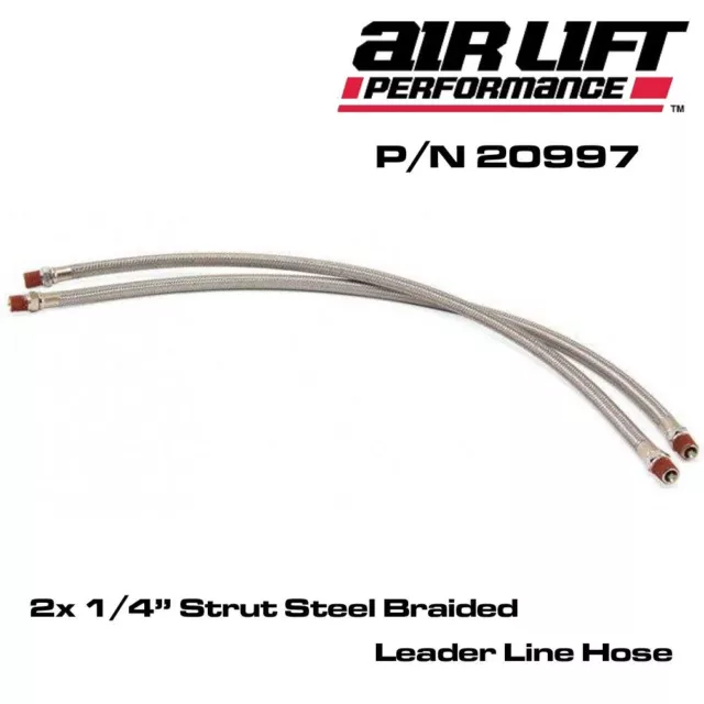 AIRLIFT 20997 - 2x 1/4" Strut Steel Braided Leader Line Hose (Pair)