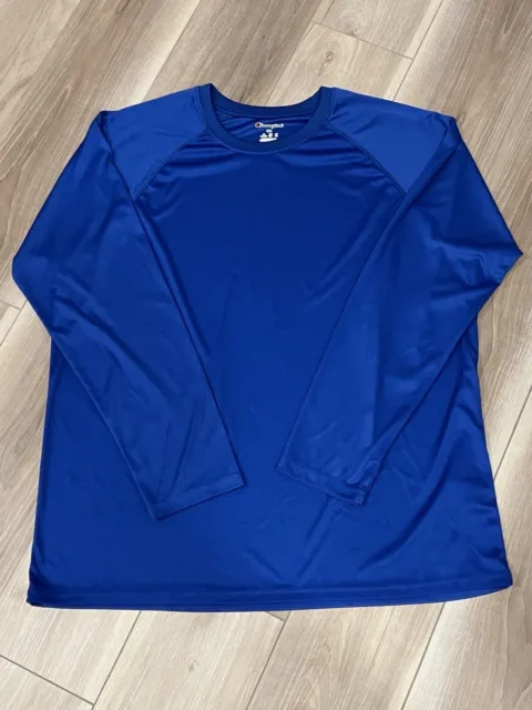 Champion Men's Blue Classic Long Sleeve T-Shirt  2XL#356