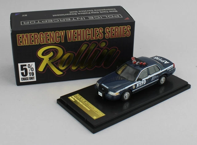 Rollin 1:64 Ford Crown Victoria NYPD - Voiture Diecast Alliage - Collection Adulte