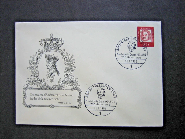 Berlin 1961 - Bedeutende Deutsche, Schmuckbrief, 20 Pf, mit 2 Sonderstempeln