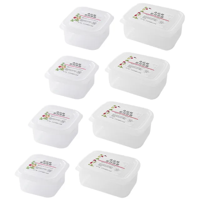 8 piezas de recipiente de alimentos de plástico compartido para refrigerador