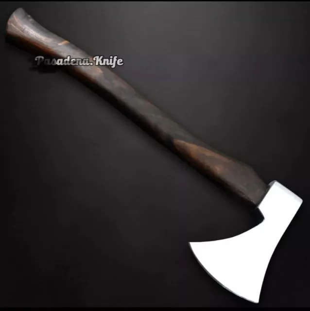 Custom Handmade Axe Viking Battle Steel Carbon Medieval Sheath Hand Forged Beard