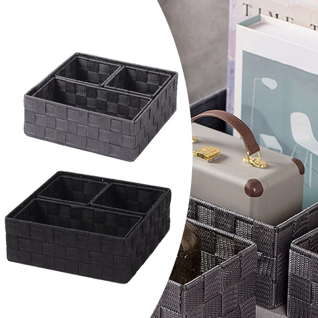 Cesta de almacenamiento tejida de alta calidad 1 pieza 26*26*9,5cm dividida