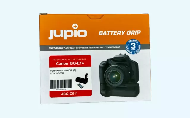 Jupio Battery Grip for Canon EOS 70D / EOS 80D / EOS 90D (BG-E14) | Photography