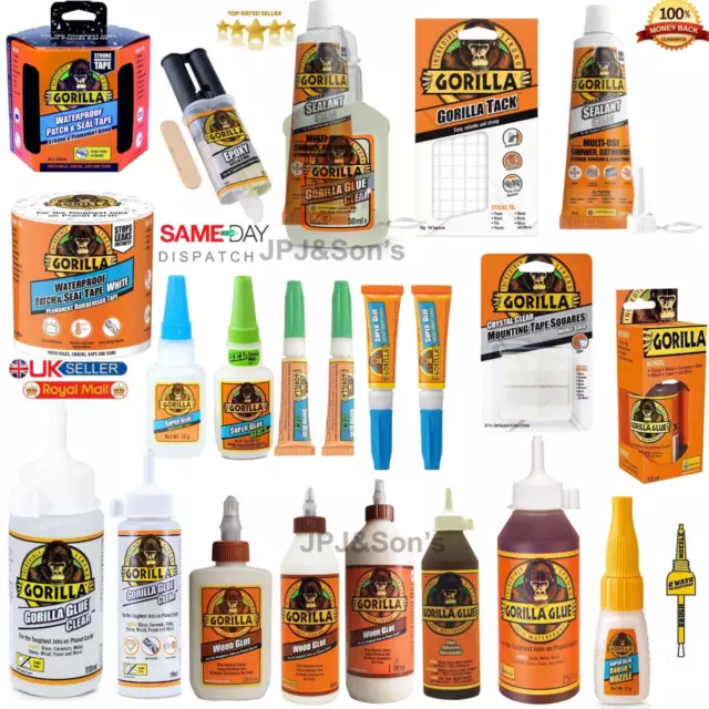 Gorilla Glue Gel Super Glue Clear Epoxy Wood Grab Metal Tape Adhesive Salient UK