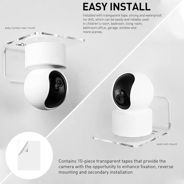 White 1 1pcs Outlet Mount For Compatible With Ring Indoor Cam, Plug-in Wall  Mount Stand With Power Adapter And Cable For Compatible With Wyze Cam Pan
