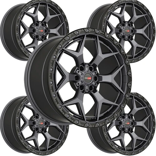 (Set of 5) Vortek VRT-603 17x9 6x135/6x5.5" -12mm Gunmetal Wheels Rims 17" Inch