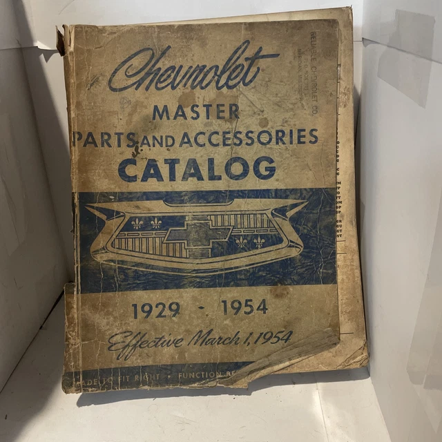 Vintage 1929-1954 Chevy Master Parts & Accessories Catalog GM Truck Auto Bowtie