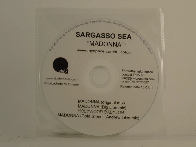 SARGASSO SEA MADONNA (H1) 4 Track Promo CD Single Plastic Sleeve VIVID RECORDS