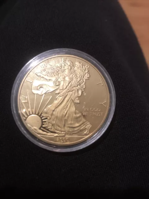 2000 American Eagle / Gold Plated Mint In Capsule/ 1 Oz