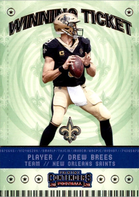 2020 Panini Contenders Winning Ticket Drew Brees New Orleans Saints #WT6