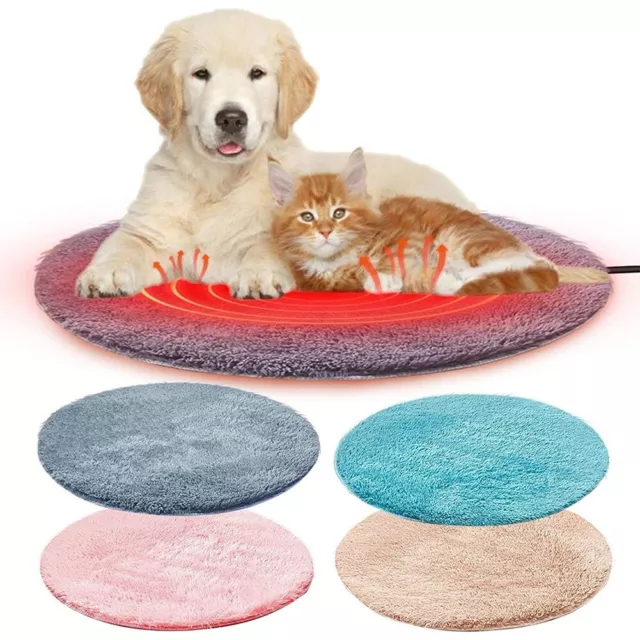 Couverture chauffante électrique pour animal de compagnie 40 cm avec peluche co