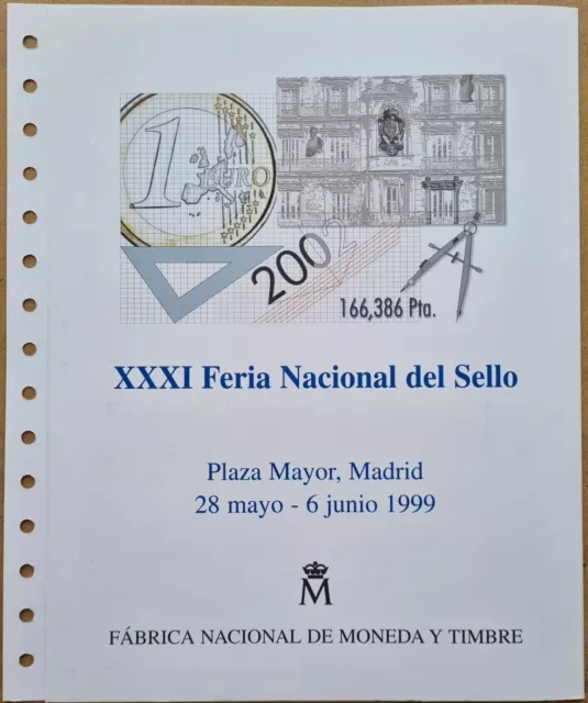 España. Documento De La Fnmt Nº 56 - Xxxi Feria Nacional Sello 1999. Matasellado