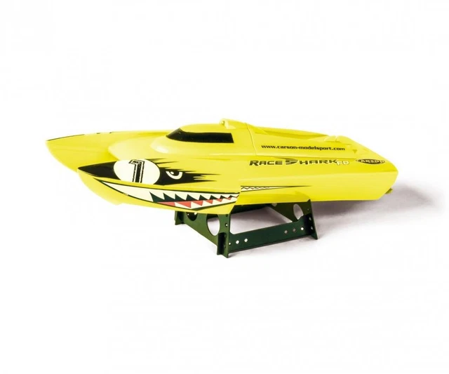 Bateau Radiocommandé Carson Race Shark FD 2.4G - 25 Km/h, Prêt à Naviguer, Rose, Pour Enfants à Partir De 8 Ans