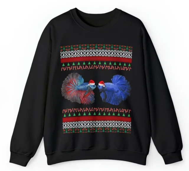 Betta Christmas Sweater Gift Siamese Fighting Fish Mom Dad Funny Ugly Sweatshirt