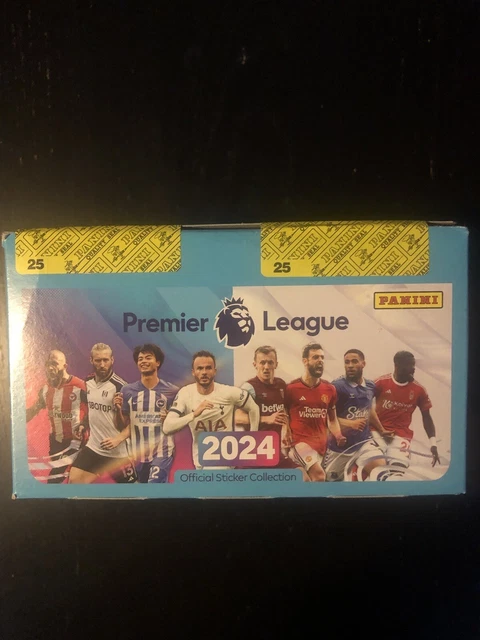 Pl Sticker PANINI PREMIER LEAGUE Sticker Collection 2024 .Full Box 100 Packets £59 ...