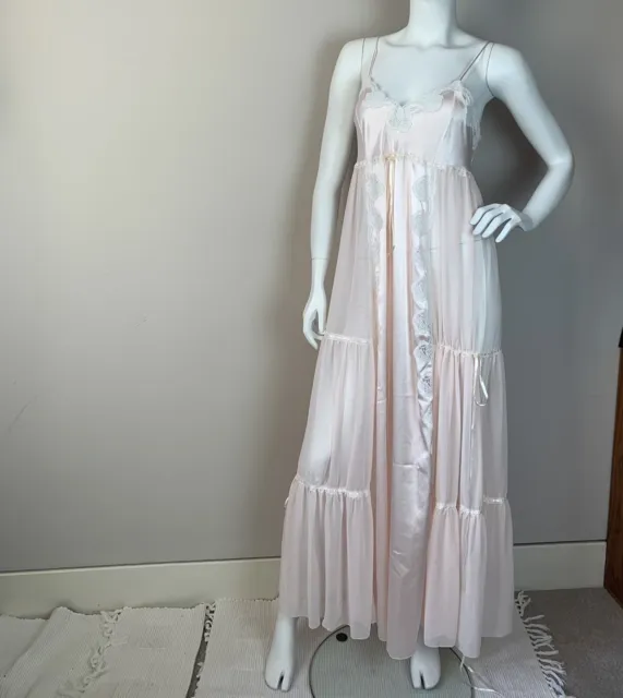 JANE WOOLRICH LACE Nightdress Lingerie Chiffon Dress $190.49 - PicClick