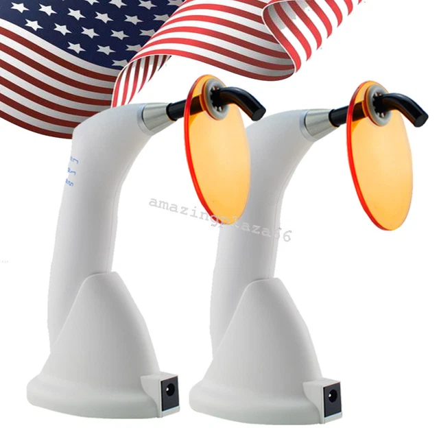 Denshine 2PCS Dental 5W Wireless Cordless LED Curing Light Lamp 1500mw Gun Type