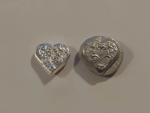 1.24 Oz Silver Bullion 38.68 Grams .999 - Heart + Collection Lot 1 Poured 5/4/23 1.24 Oz Silver Bullion 38.68 Grams .999 - Heart + Collection Lot 1 Poured 5/4/23