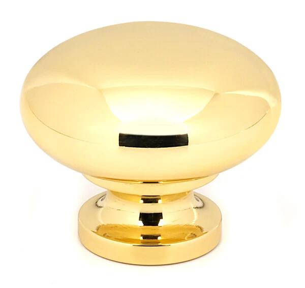Alno 1-3/4 Inch Round Mushroom Cabinet Knob Polished Brass