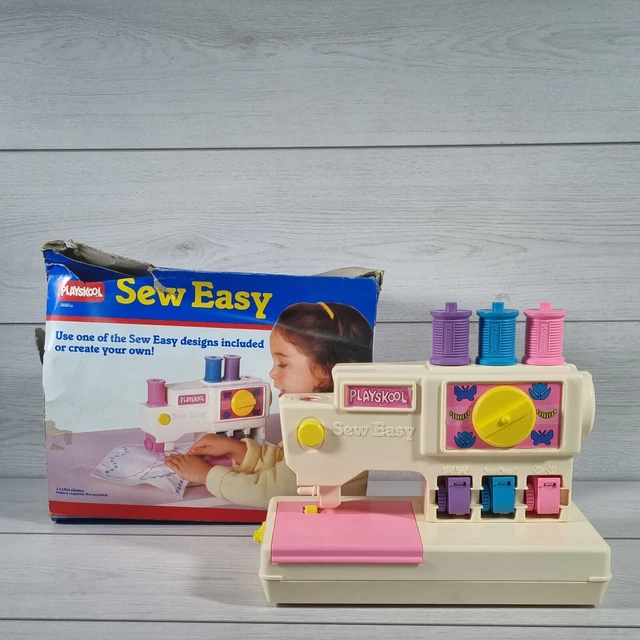 PLAYSKOOL SEWING MACHINE Sew Easy Drawing Vintage 1989 Working Craft