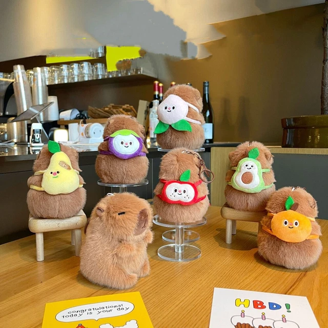 STUFFED ANIMALS SIMULATION Capybara Pendant Cartoon Capybara Car Key
