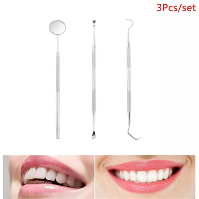 3Pcs Dental Teeth Cleaning Dentist Tooth Plaque Calculus Tartar Remover Tool Set