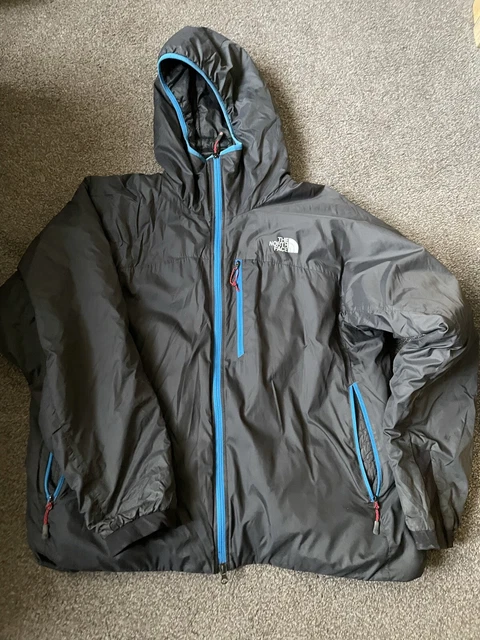 Mens Xl North Face Insulated Jacket Grey Blue Mountaineering Hiking Walking