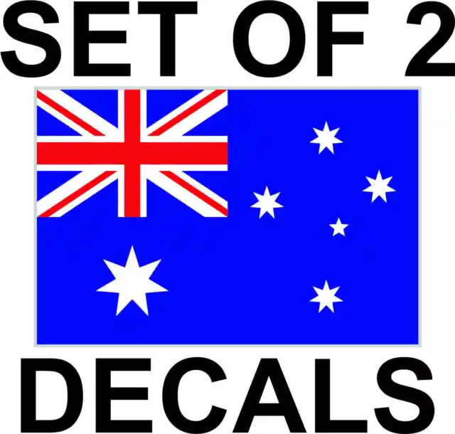 SET Of 2 Australia Flag Sticker Decal Vinyl Australian Bumper Truck Car Window