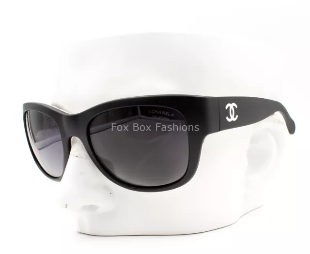 CHANEL 6049 1478/S8 Sunglasses Matte Black on Quilted White / Gray Polarized  $175.00 - PicClick