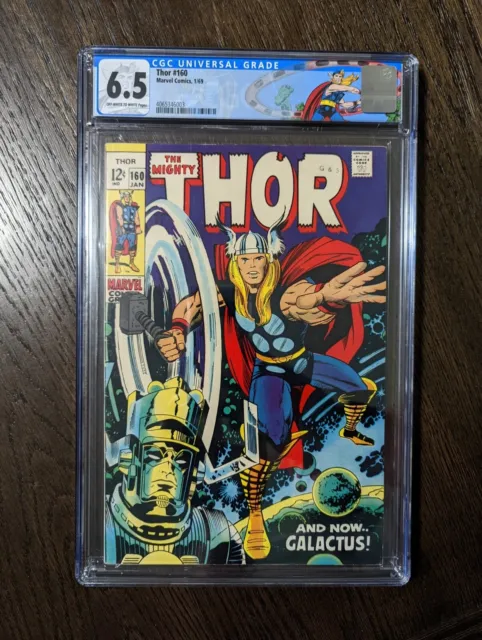 The Mighty Thor #160, CGC 6.5, Marvel 1969, Galactus  vs Ego, Jack Kirby
