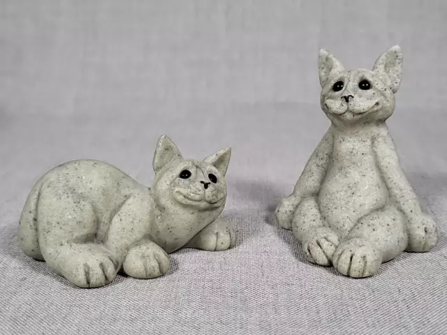 2 Quarry Critters Second Nature Design Cat Kitten Figurines - Carl & Cameron