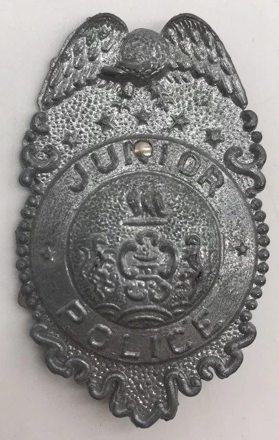 VINTAGE “JUNIOR POLICE&amp; badge 2.125” x 1.25” 1930-1940s $20.33 ...