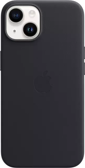 Genuine / Official Apple iPhone 14 Leather Case - Midnight (Black) - New