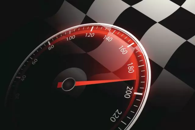 Chequered Flag and Speedometer Auto Racing Cubicle Locker Mini Art Poster 12x8