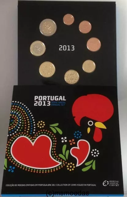 Portugal Off. Euro Kursmünzensatz KMS 2013 mit 1 Cent bis 2 Euro Blister BU BNC