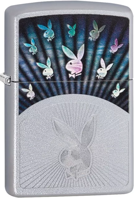 Zippo Playboy Bunny Windproof Lighter 49002 **NEW SHINY CLASSIC UNIQUE LOGO**