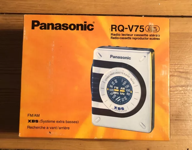 Cassette Player Walkman PANASONIC RQ-V75 Retro FM/AM Tuner Neu