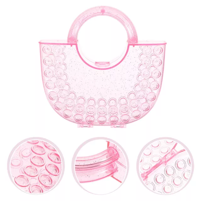 Cute Clear Plastic Kids Handbag Pink Shoulder Bag-DH