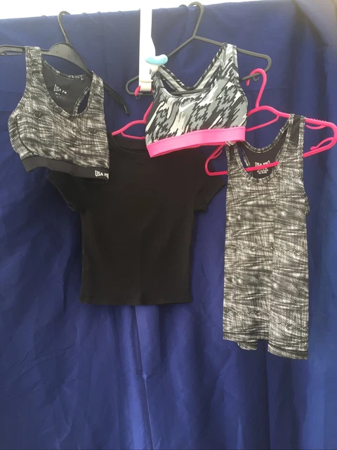 Pacchetto abbigliamento attivo ragazze età 8-10 anni 4 pezzi top sportivi